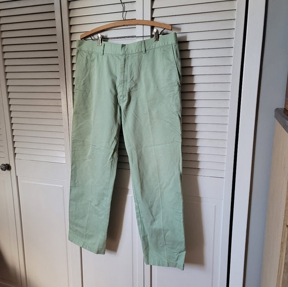 LACOSTE Men's Pastel Green Cotton Chino Pants, Size 36" - Picture 3 of 12